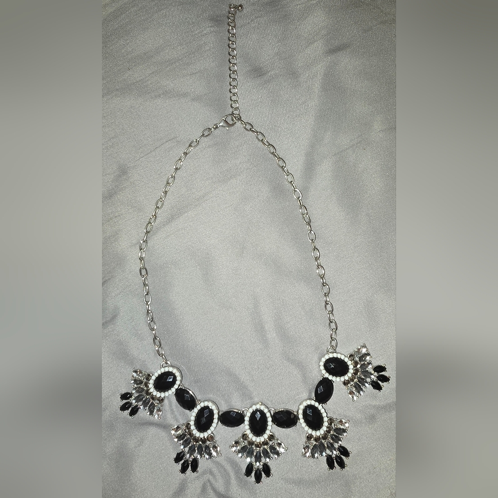 Elegant Black and Silver Necklace